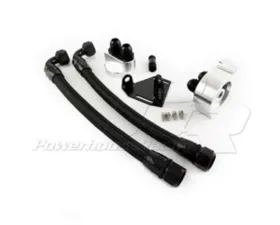 Powerhouse Racing XTM Oil Filter Relocation Kit with Factory Oil Cooler Black Braided Hose Toyota 1JZ | 2JZ